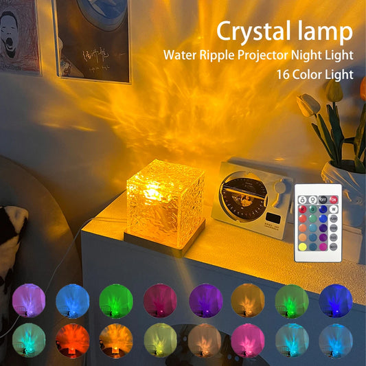 Flame Crystal Lamp for Living Room Study Bedroom